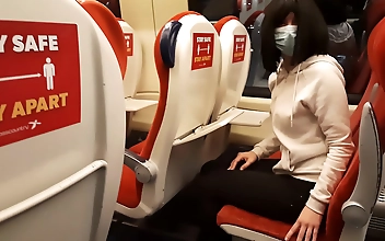 JAV Insanity: Public Dick Flash in the Train Risky Real Outdoor Cum Splash
