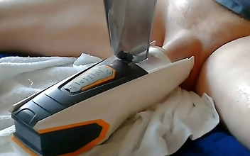 JAV Hottie Gets Fucked and Sucked by Sex Toy, Drowns in Pleasure with Cum