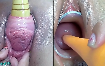 A Lesbian Orgy of Wet Pussy Peeholes and Fresh Produce Fucking for the Ultimate Cravings