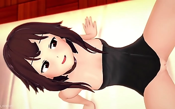 Japanese Sensation! Megumin from Konosuba Cant Wait to Fuck, Strips Down and Takes Off Her Towel in the Infirmary!