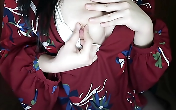 Unleash Your Fantasy with This Ravishing JAV Homemade Video - MILF Rubbing Her Boobs on Cam