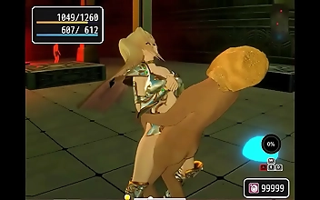 Revel in the Luscious curves of this Blonde Beauty as she Seduces Men and a Goblin in Pricia Defense 3D Hentai Game