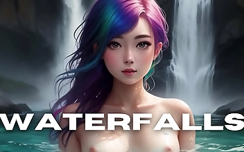 Discover the Alluring Beauty of Naked Women in Waterfalls - A JAV Art Slideshow