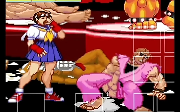 Unleash the Luscious Sakura Fighter against Dan in SF MUGEN for a Steamy Battle to Remember!