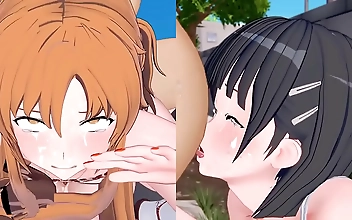 Asuna & Suguga inoptic - Luscious JAV Enchantresses Mesmerize with Their Alluring Seductive Moves