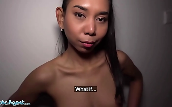 JAV Slut with Tiny Tits and Small Nipples Goes Wild for Public Cash Sucks and Gets Fucked Tight Pussy!