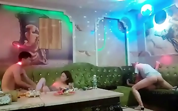 Outrageous KTV Orgy with a Beautiful Chinese Sexpot Sitting Pretty