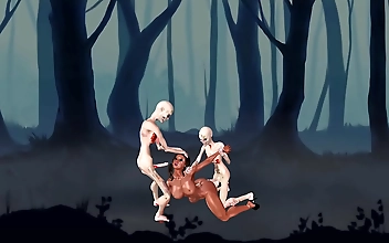 JAV Hentai Gameplay P1 - Military Babe Gets Fucked by Zombies with Hard Cocks, Cum on Face and Ass