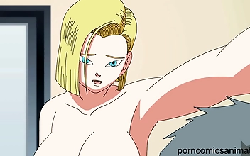 Luscious Busty Babe Android 18 Dishes Out Thirst-Quenching Hentai Pleasure in Dragon Ball Super