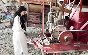 Get Ready for a Rough Ride with Our Luscious Enchantress on Her Vintage Tractor Mayhem in 4K Ultra HD!