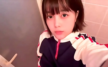 JAV Slut Masturbates with Big O in the Bath While Mom is in the Living Room