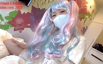 JAV Angels Rainbow Wig Handjob Ejaculation in Heavenly Cowgirl Position