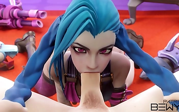 Jinx Lusciously Deepthroats Bevy of Dicks in Jaw-Dropping Fuck Fest