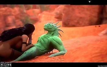 Witness the Forbidden: Luscious Japanese Enchantress Seduced by a Double-Cocked Lizard in Wild Life