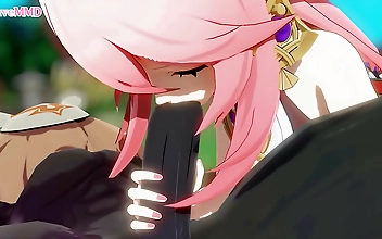 Yae Miko Can t Resist This Luscious Hilichurls Cock