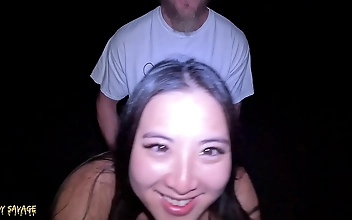 JAV Prestige: Enchantress Blows and Eats Pussy on the Beach in Midnight Escapade