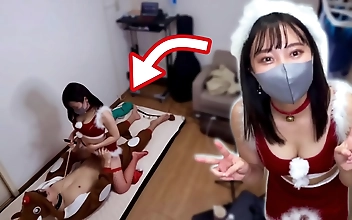 JAV Cutie in Santa Dress Demands Nakadashi Grinding Cowgirl & Collar Training! Watch Now!