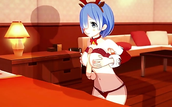 JAV Enchantress Rem Rides Cock and Gets a Creampie for Christmas: Kinky Japanese Ride like Never Before!