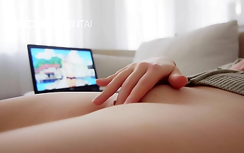 JAV Dreams Come True - Squirting on Hentai Laptop View
