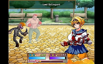 Unleash the Kamikaze Kommittee in This Hentai RPG! Ouka s Sexy Karate Poses Take Down Bad Bully Guys!