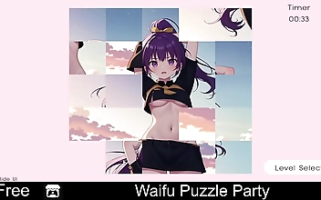 J-pop Sensation Waifu Puzzle Party - A Sultry and Enchanting Experience for JAV Fans