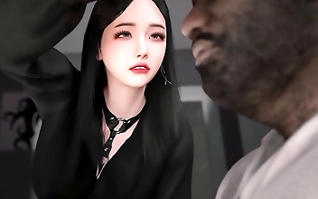 Japanese Hottie Gets Her Wet Pussy Hammered by a Massive Cock During a Barber Shop Fuck Fest