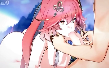 Welcome to the World of Yae Miko Blowjob: Tempting JAV Scene from Genshin Impact