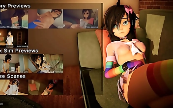 JAV Hentai Girl Enjoys a Massive Dildo in Rainbow-Themed Orgy