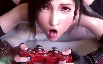 Tifa s Racy Final Fantasy Debauchery in 4K Animation: Doggystyle Creampie Included!