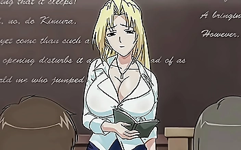 JAV Hentai MILF Teacher Caught Masturbating in the Middle of the Class - Subtitled Uncensored
