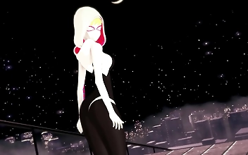 Gushing and Fucked on the Rooftop: Spider-Gwen Gwen Stacys Wild Night