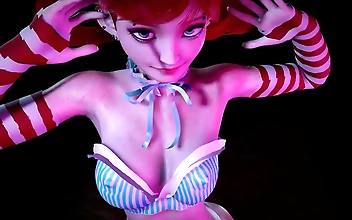 Tease Me, You Luscious Redhead! A 3D Hentai Dancing Delight