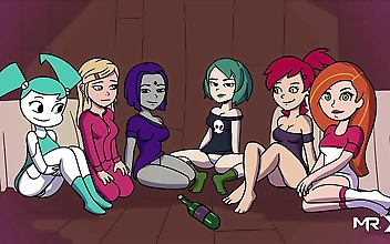 Pajama Party E1 - CampPinewood - Prepare for the Ultimate Slumber Party with Luscious Lingerie-Clad Enchantresses!
