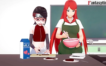 JAV Queen Kushina Uzumaki Gets Fucked, While Sarada Uchiha Bears Witness in Sheer Lusciousness – Full Movie on Fantasyking3!
