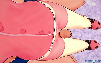 JAV Hottie Megumin in Sexy Pajamas Gets THIGJOBS in Konosuba