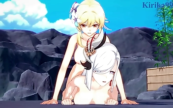 Shenhe and Lumine: Miko Yae and Raiden Shogun s Intense Futanari Sex in Genshin Impact Hentai