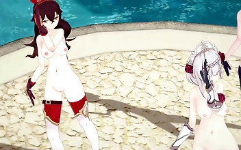 J-babe Noelle Ambers Dazzling Dance in Genshin Impact! ~ Con Calma MMD